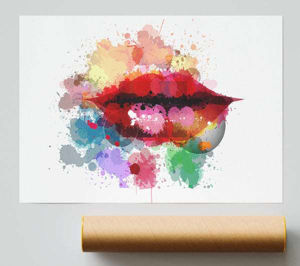 Rainbow Lips Poster