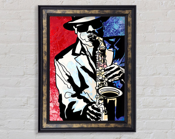 Saxaphone Blues Framed Print