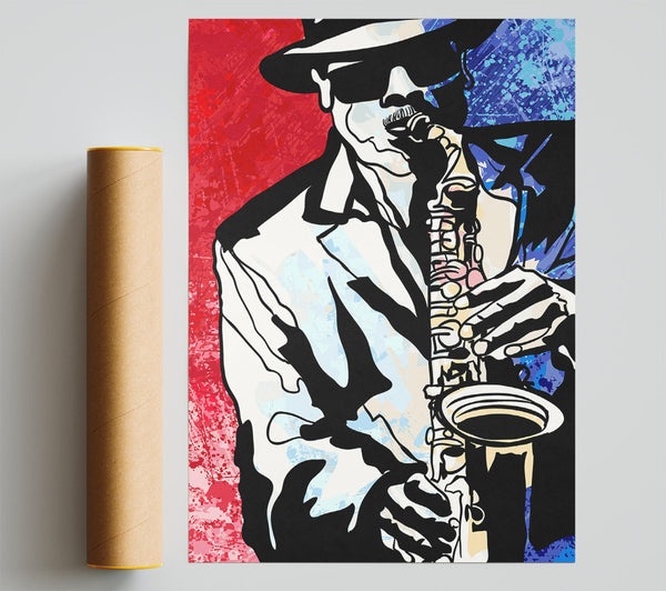 Saxaphone Blues Poster