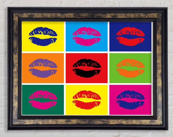 Lips Pop Art Framed Print