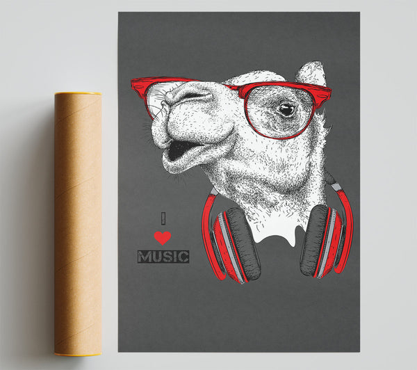 Camel I Love Music Print