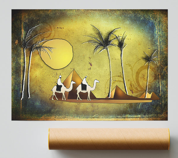 Camel Ride Through The Egyptian Desert Giclee Print