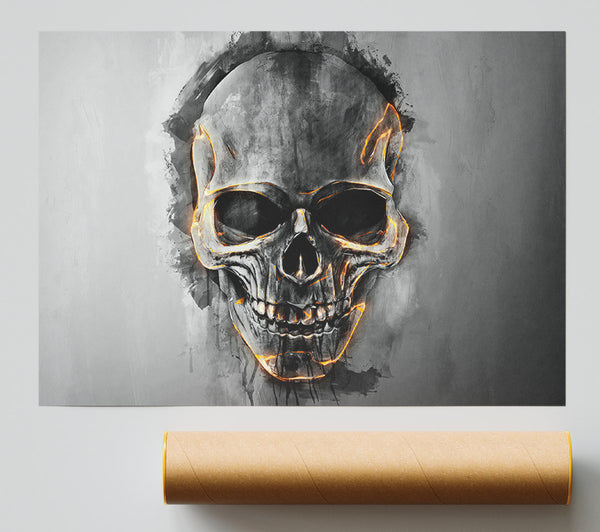 Fire Skull Poster
