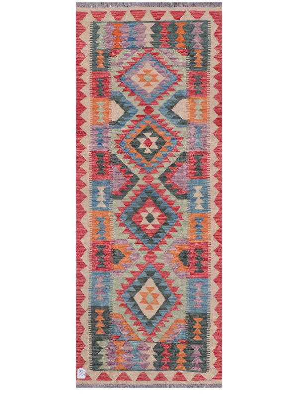 Maimana Afghanistan Kilim Rug - 200 x76 cm