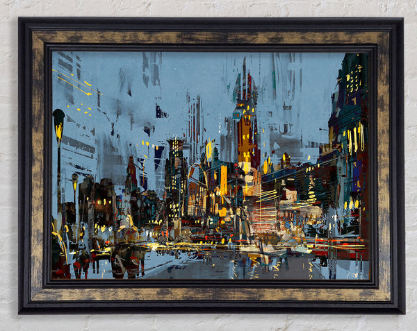 As The Night Falls In The City Framed Print