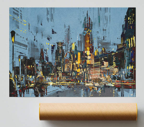 As The Night Falls In The City Giclee Print