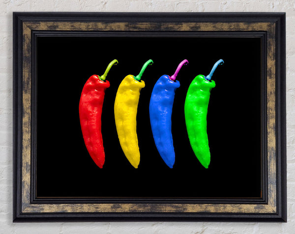 Vivid Chilis Framed Print
