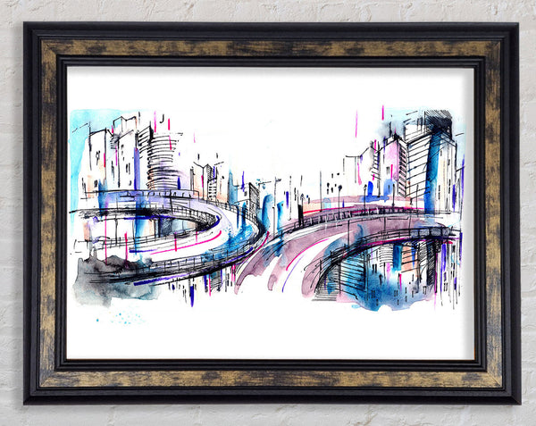 Ring Roads Through The City Framed Print