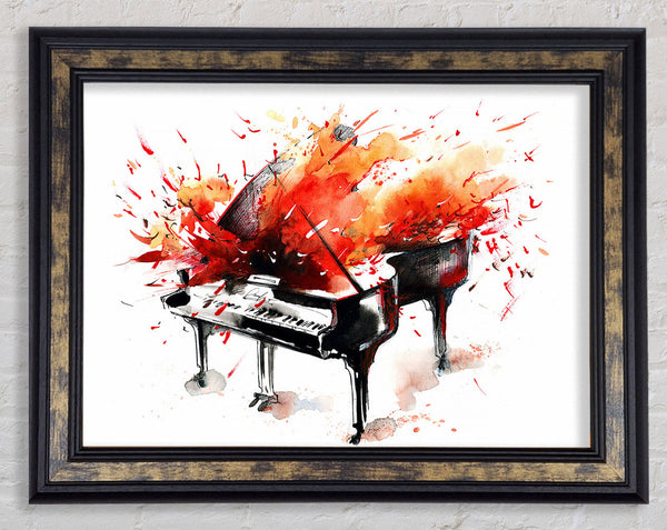 Piano Blast Framed Print
