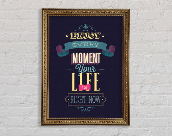 Enjoy Every Moment Your Life Framed Print