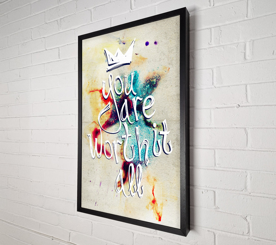  A Canvas Print of You Are Worth It Canvas Art