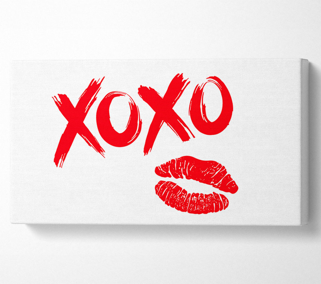  A Canvas Print of Kiss Hug Kiss Hug Canvas Print