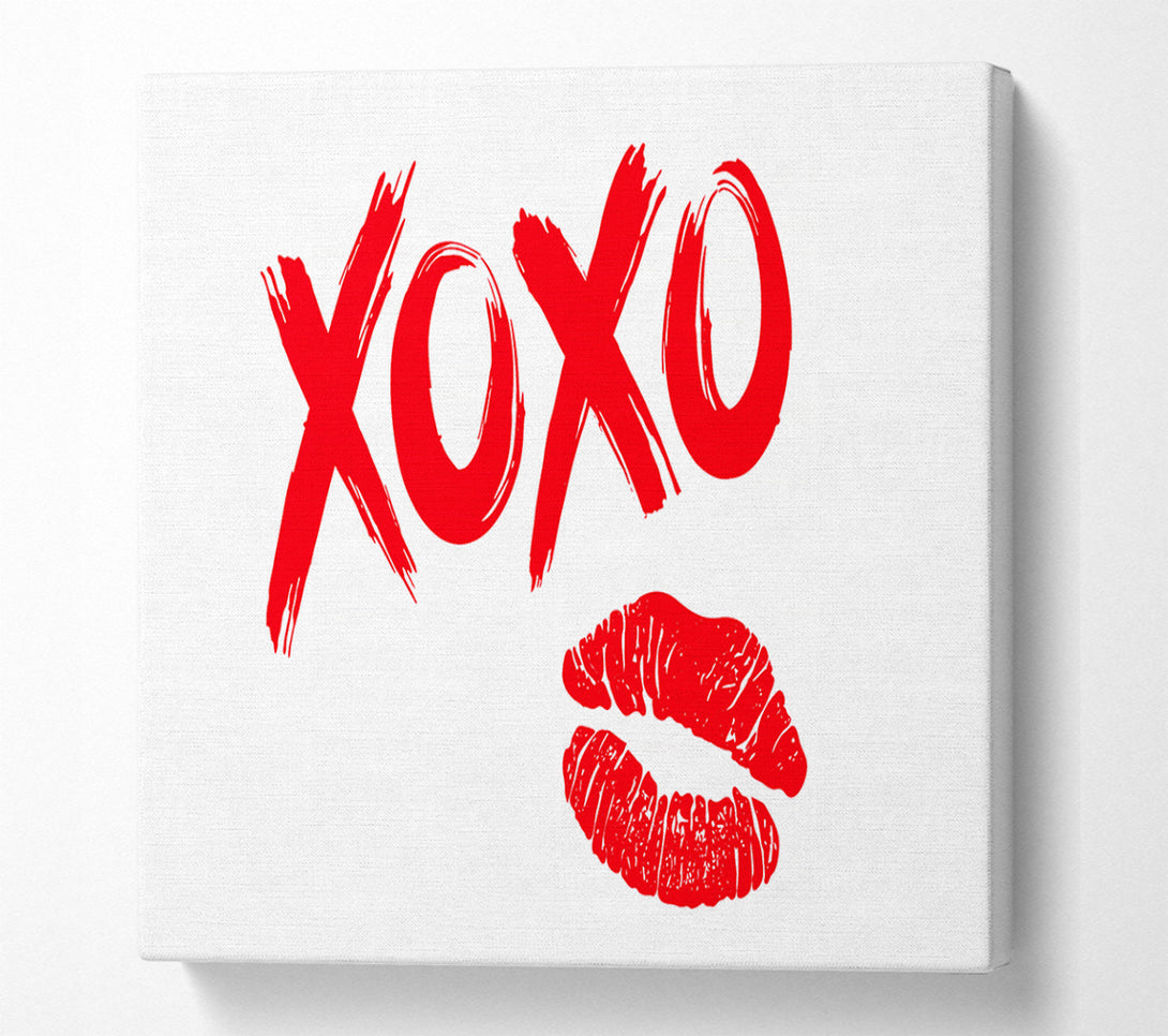  A Canvas Print of Kiss Hug Kiss Hug Canvas Print