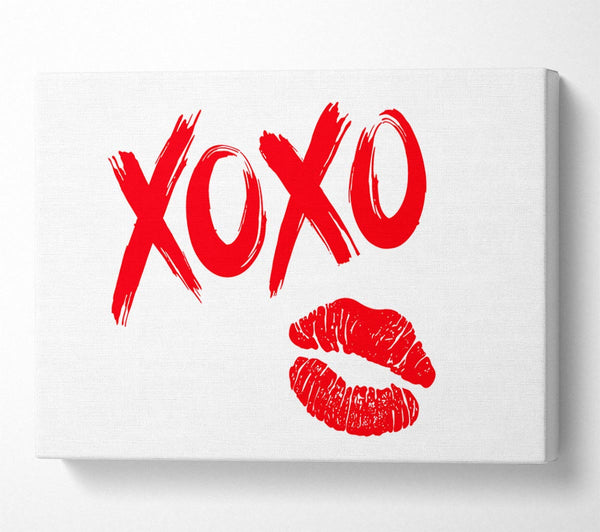  A Canvas Print of Kiss Hug Kiss Hug Canvas Print