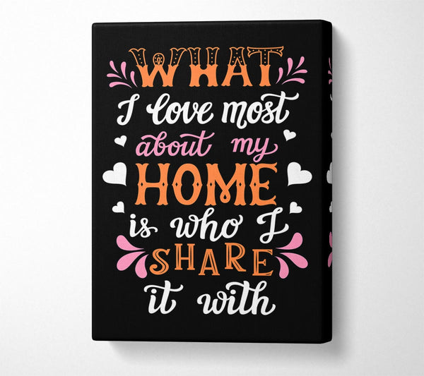  A Canvas Print of What I Love Most About My Home Canvas Print