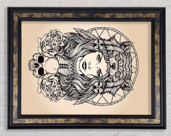 Indian Bear Woman Framed Print