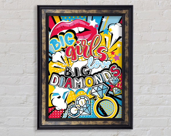 Big Girls Love Big Diamonds Framed Print