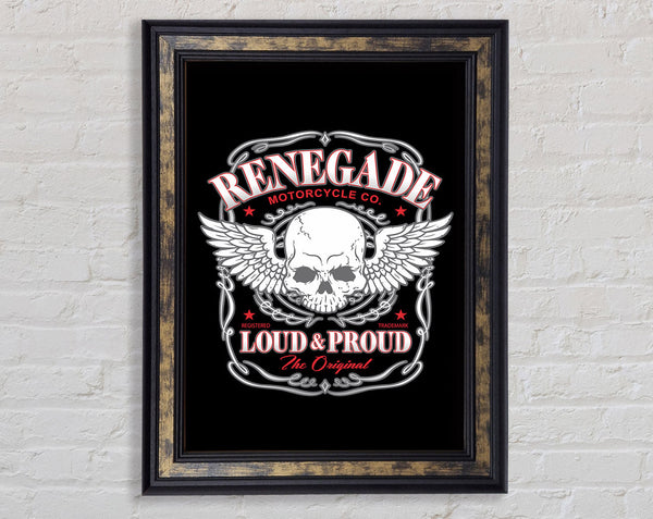 Renegade Motorcycle Co Framed Print