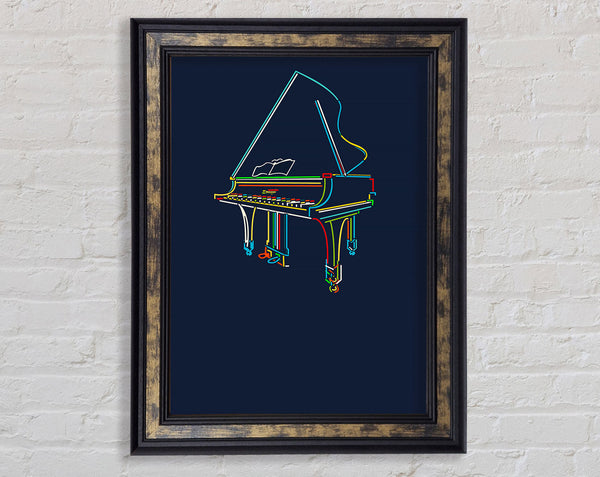 Rainbow Piano Framed Print