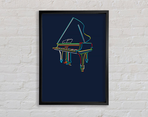 Rainbow Piano Framed Print