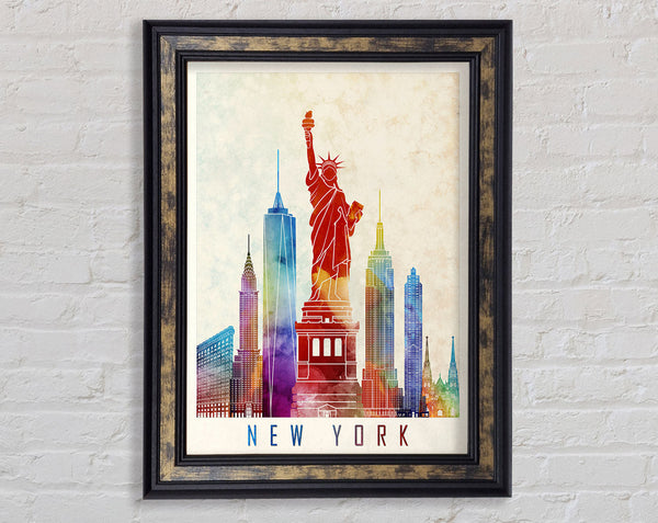 Rainbow New York Framed Print