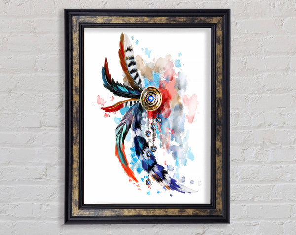Indian Head Dress Framed Print