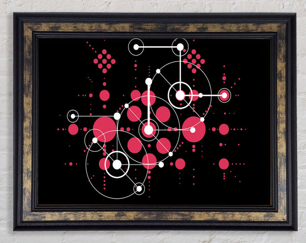 Circles Of Connections Red Framed Print