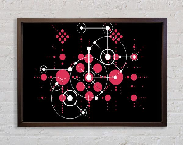 Circles Of Connections Red Framed Print