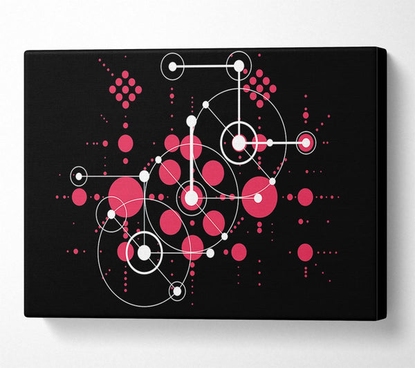 Circles Of Connections Red Canvas Wall Art