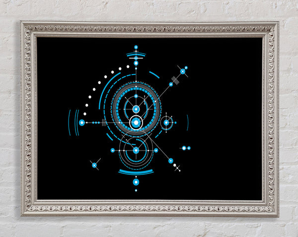 Circles Of Connections Blue Framed Print