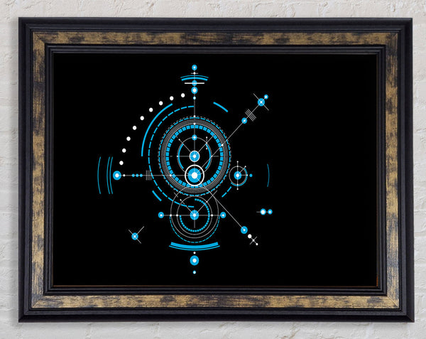 Circles Of Connections Blue Framed Print