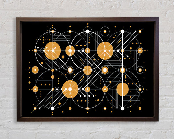 Circles Of Connections Orange Framed Print