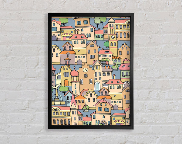 Town Houses Framed Print