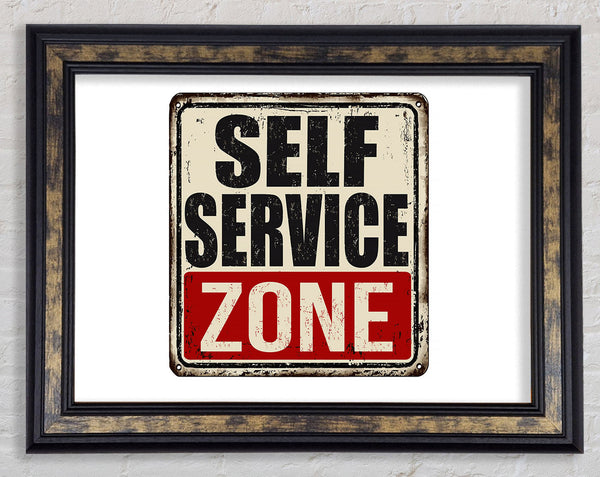 Self Service Zone Framed Print