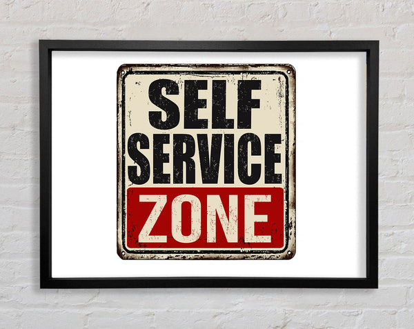 Self Service Zone Framed Print