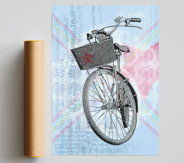 Red Star Bike Print