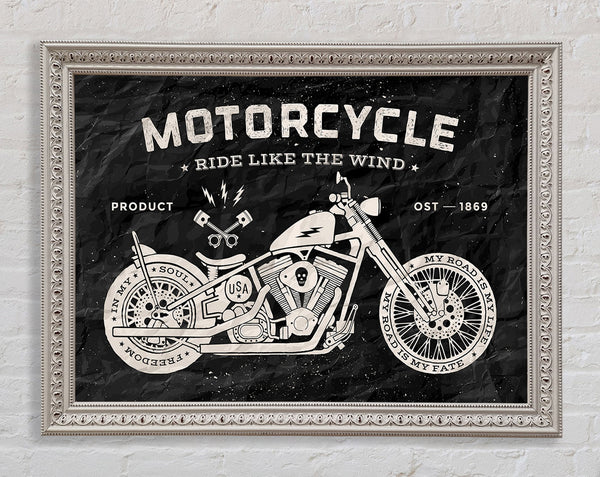 Motorcycle Ride Like The Wind Framed Print