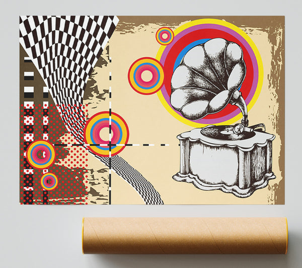 Old Record Player Poster