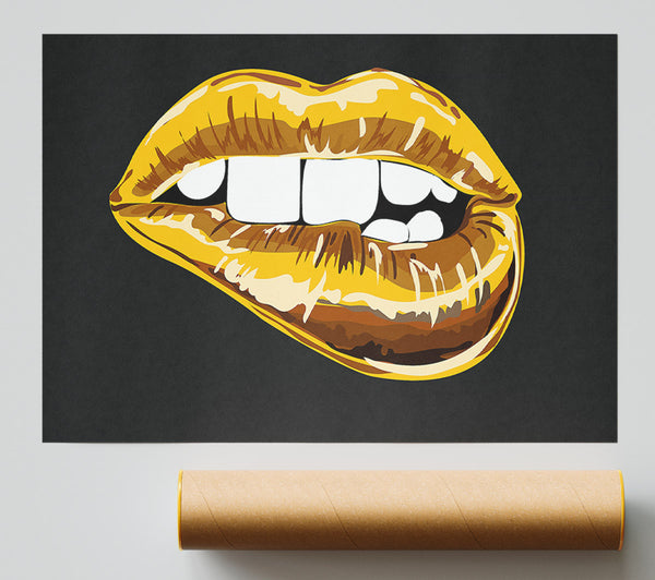 Gold Lip Bite Poster