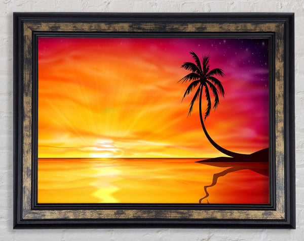 Ripples Of The Ocean Sunset Framed Print