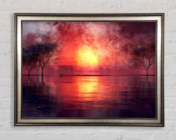 Feuer Ozean Sonnenuntergang