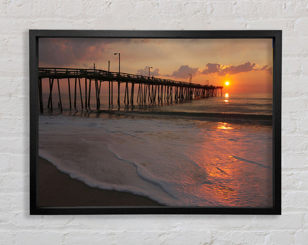 Sunset Pier Framed Print
