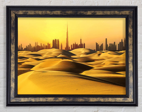 Burj Khalifa Golden Sunset Framed Print