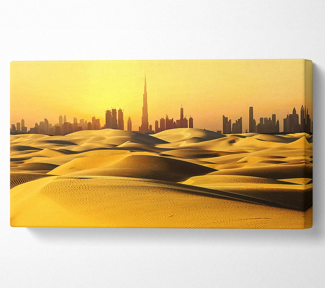  A Canvas Print of Burj Khalifa Golden Sunset Canvas Art