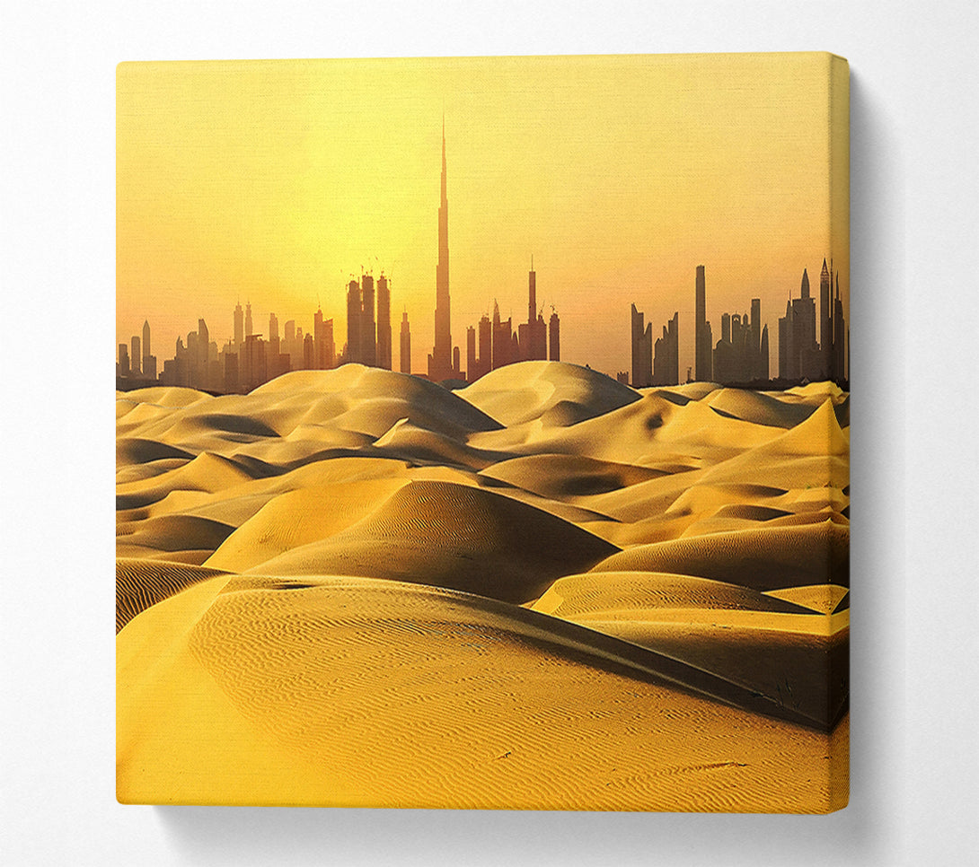  A Canvas Print of Burj Khalifa Golden Sunset Canvas Art