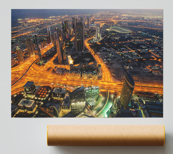 Golden Roads Through The City Giclee Print