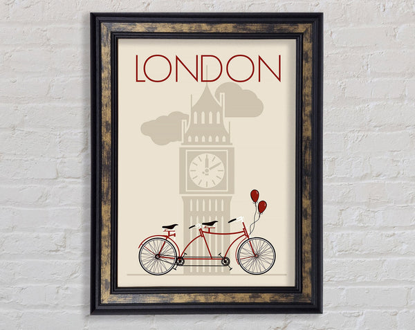 Bicycle At Big Ben Framed Print