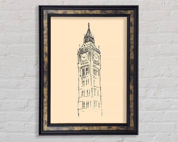 Big Ben Sketch 1 Framed Print