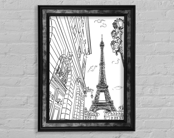 Eiffel Tower Streets 2 Framed Print
