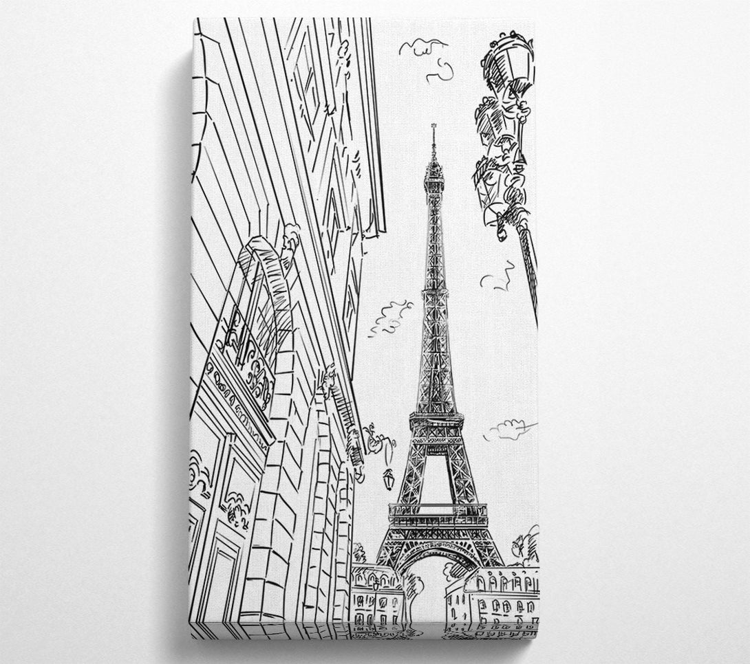  A Canvas Print of Eiffel Tower Streets 2 Canvas Art